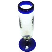 Cobalt Blue Rim 6 oz Champagne Flutes (set of 6)